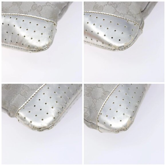 GUCCI GG Canvas Sherry Line Shoulder Bag Silver - Picture 16 of 16